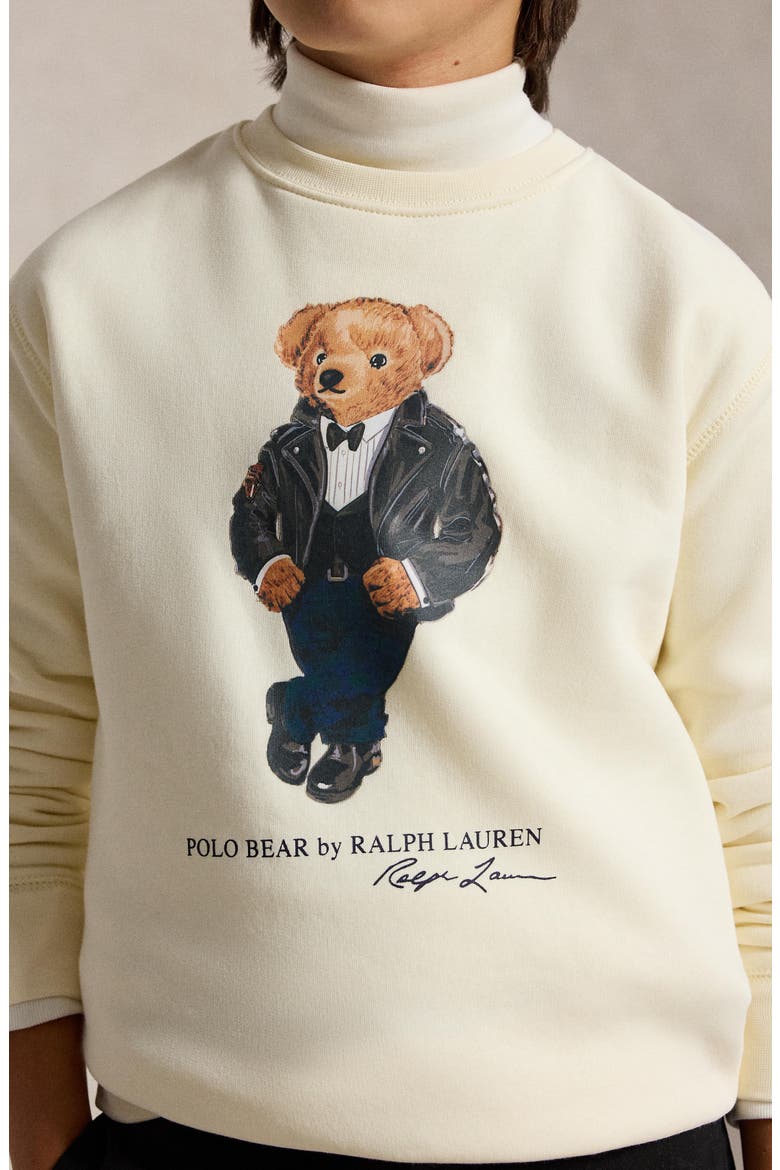 Kids' Polo Bear Graphic Sweatshirt, Alternate, color, CLUBHOUSE CREAM