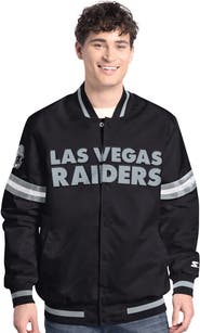 STARTER Men's Starter Black Las Vegas Raiders Scout Full-Snap Varsity Jacket