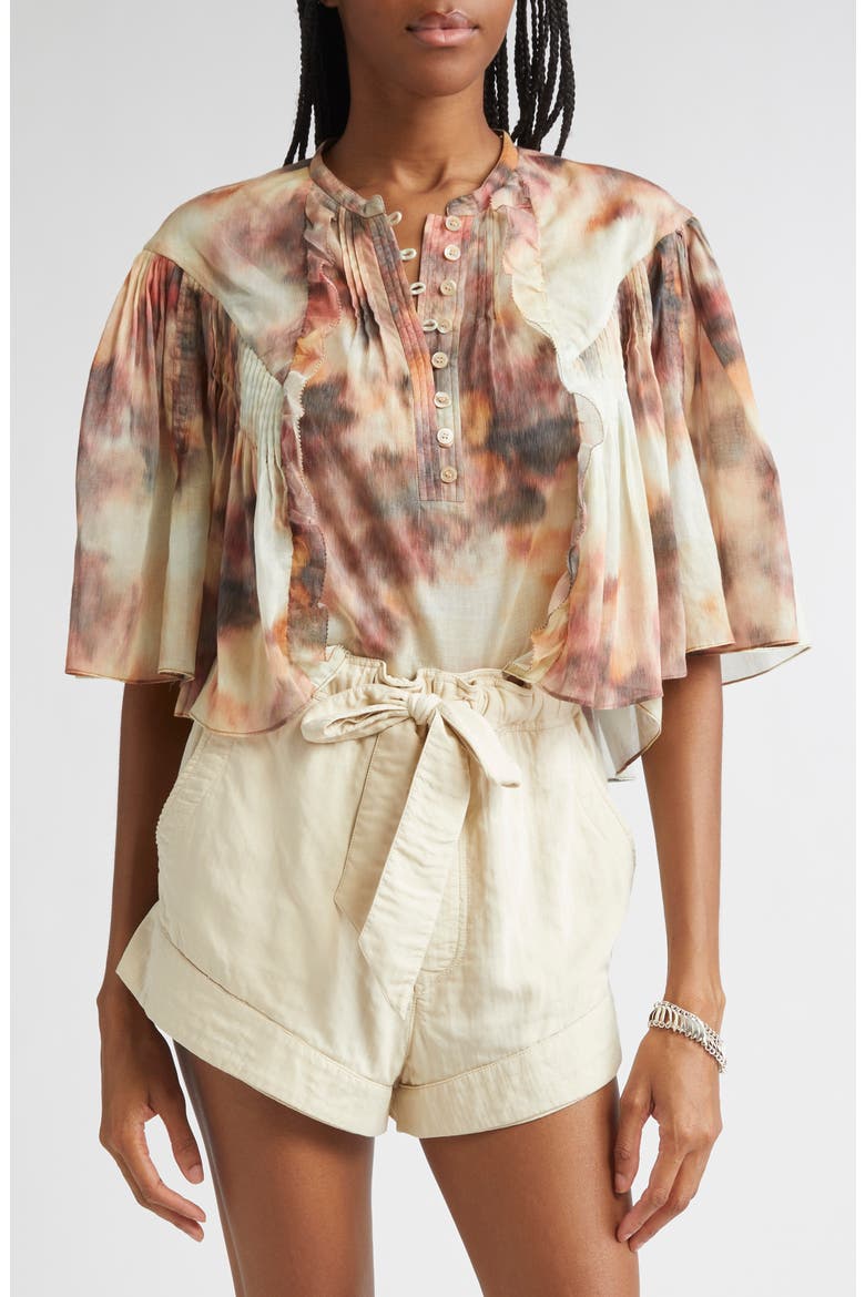 Veelia Flutter Sleeve Top, Main, color, BEIGE