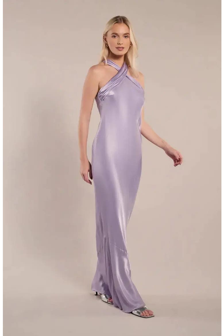 Roma Halter Neck Dress, Main, color, Lilac
