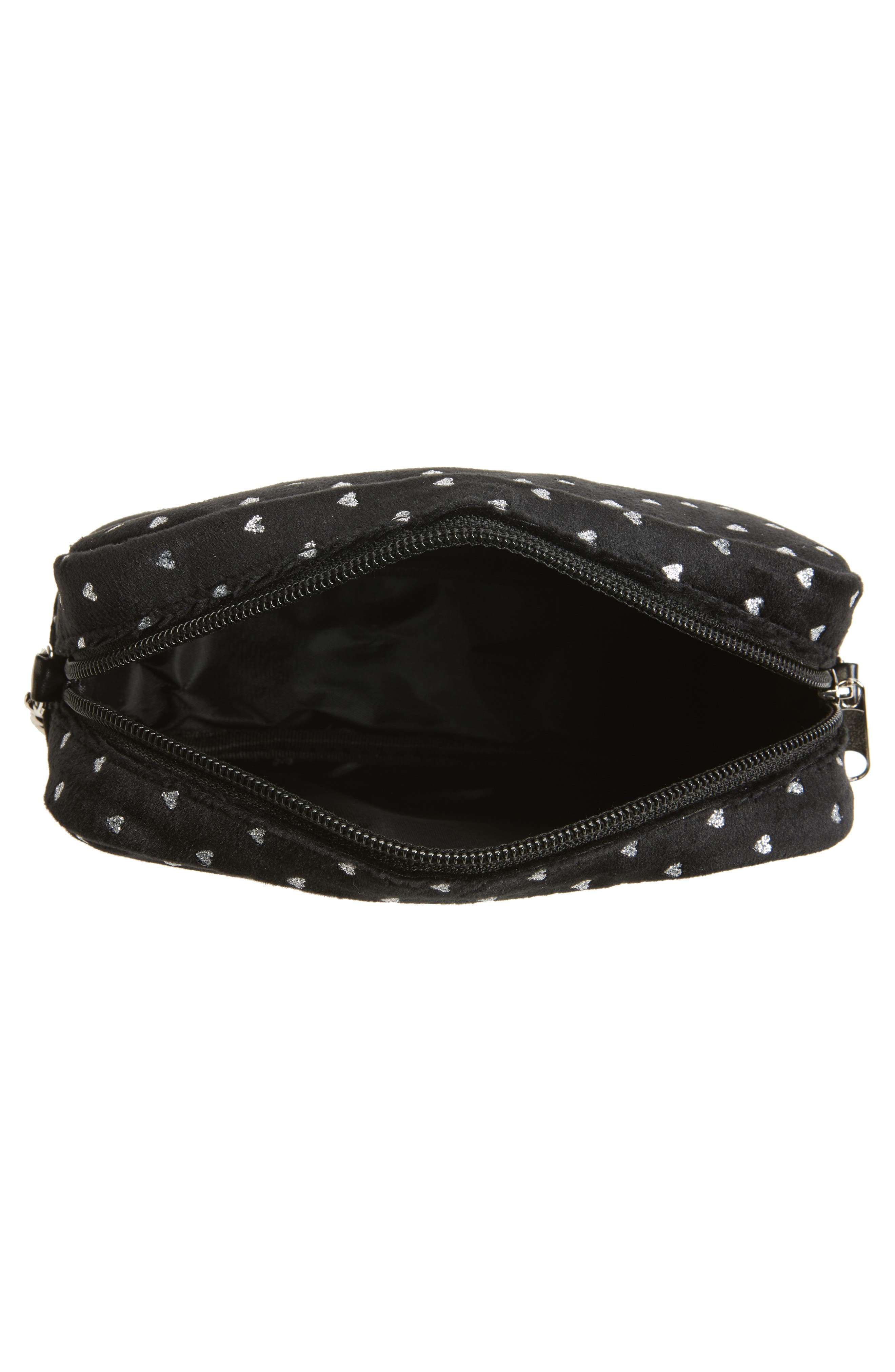 Capelli New York Kids' Velvet Glitter Heart Bag, Alternate, color, Black Combo