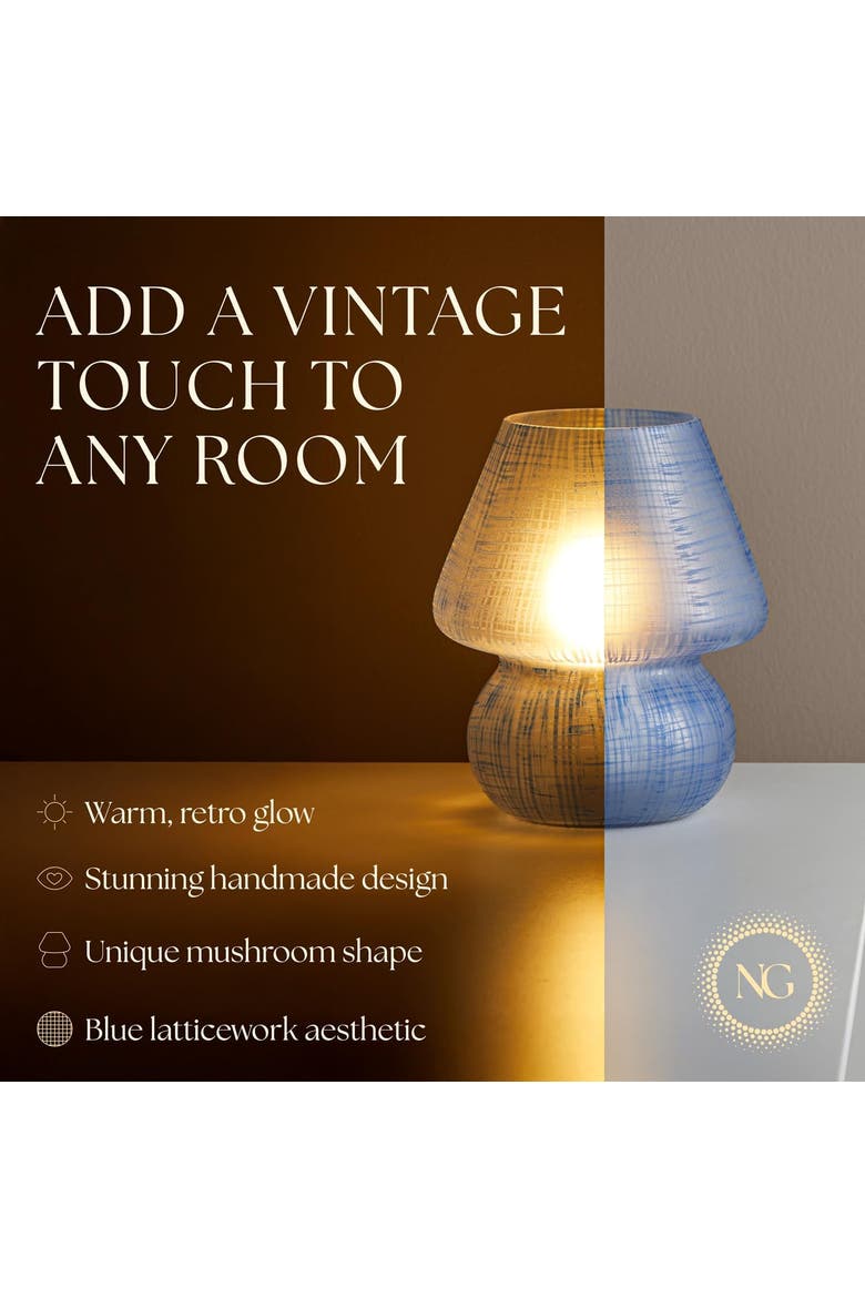 Retro Mushroom LED Table Lamp, Modern Dimmable E26 Socket, Alternate, color, Blue