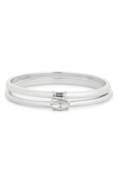 Set of 2 Cubic Zirconia Bangle Bracelets
