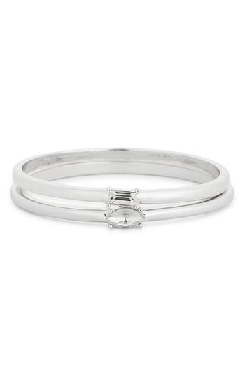 NORDSTROM RACK NORDSTROM RACK SET OF 2 CUBIC ZIRCONIA BANGLE BRACELETS