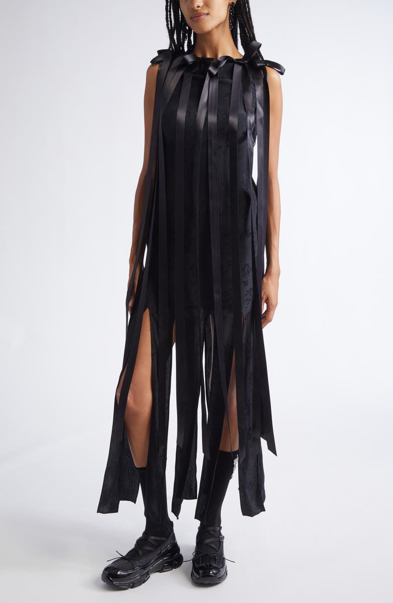 Simone Rocha Unbounded Ribbon Dress, Main, color, Black