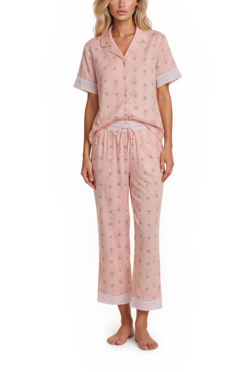VERA BRADLEY Short Sleeve Notch Collar Pajamas, Alternate, color, Pink
