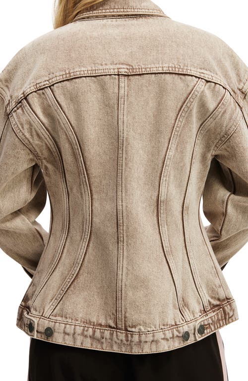 Cotton On Alva Cinched Denim Jacket In Brown