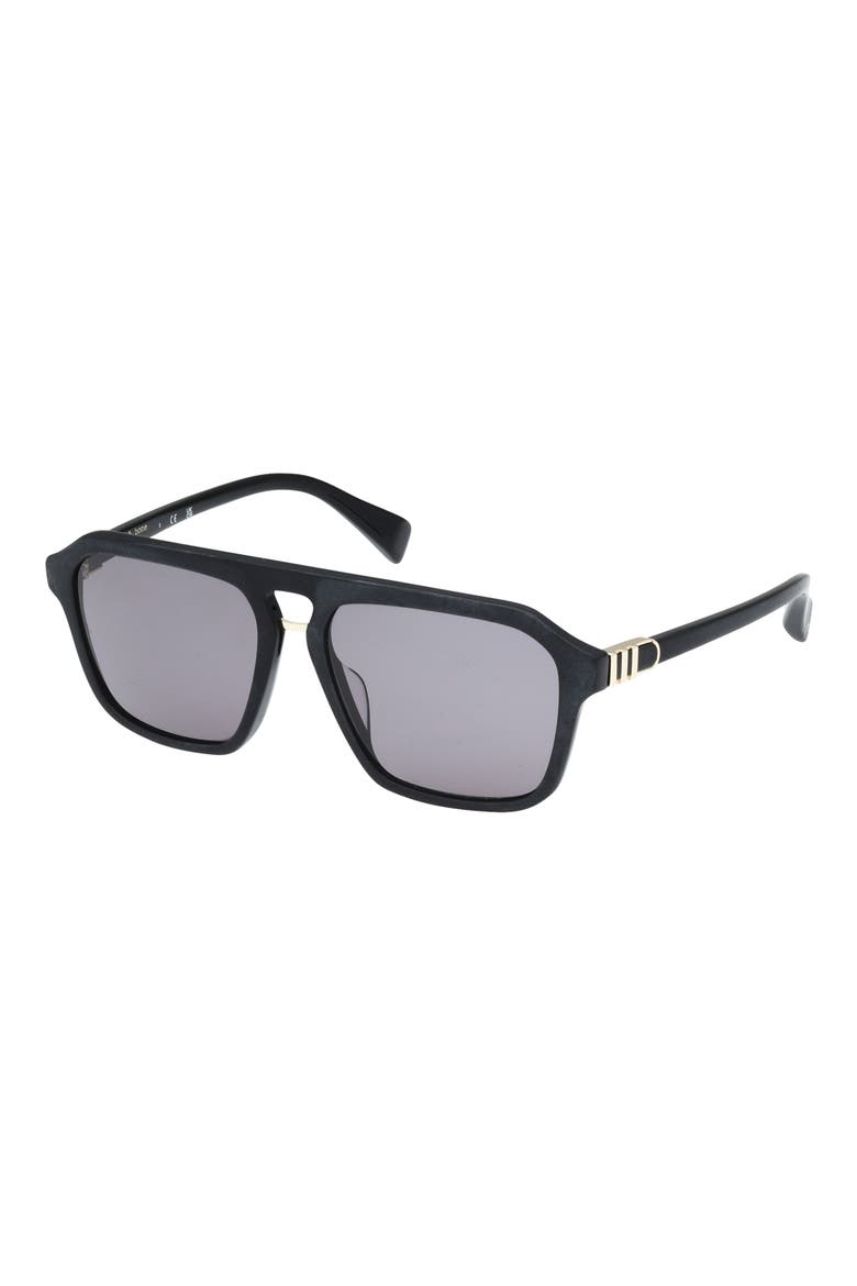 56mm Pilot Sunglasses, Alternate, color, MATTE BLACK OUTSIDE SHINY BLAC