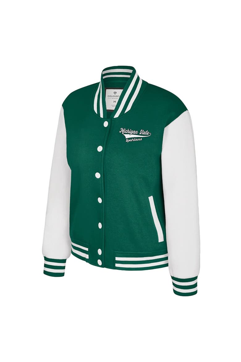 Women's Colosseum Green Michigan State Spartans French Baguette Full Snap Fleece Jacket, Alternate, color, Green