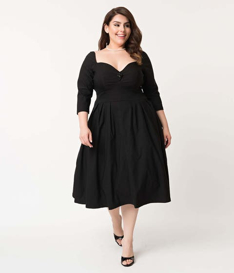 Plus Size Sweetheart Neckline Lamar Swing Dress