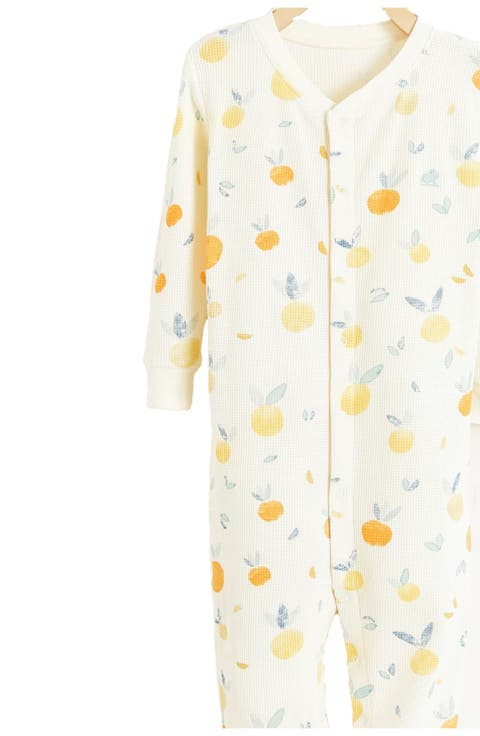 Premium Cotton Nature Waffle Snug Footie Pajamas For Infant