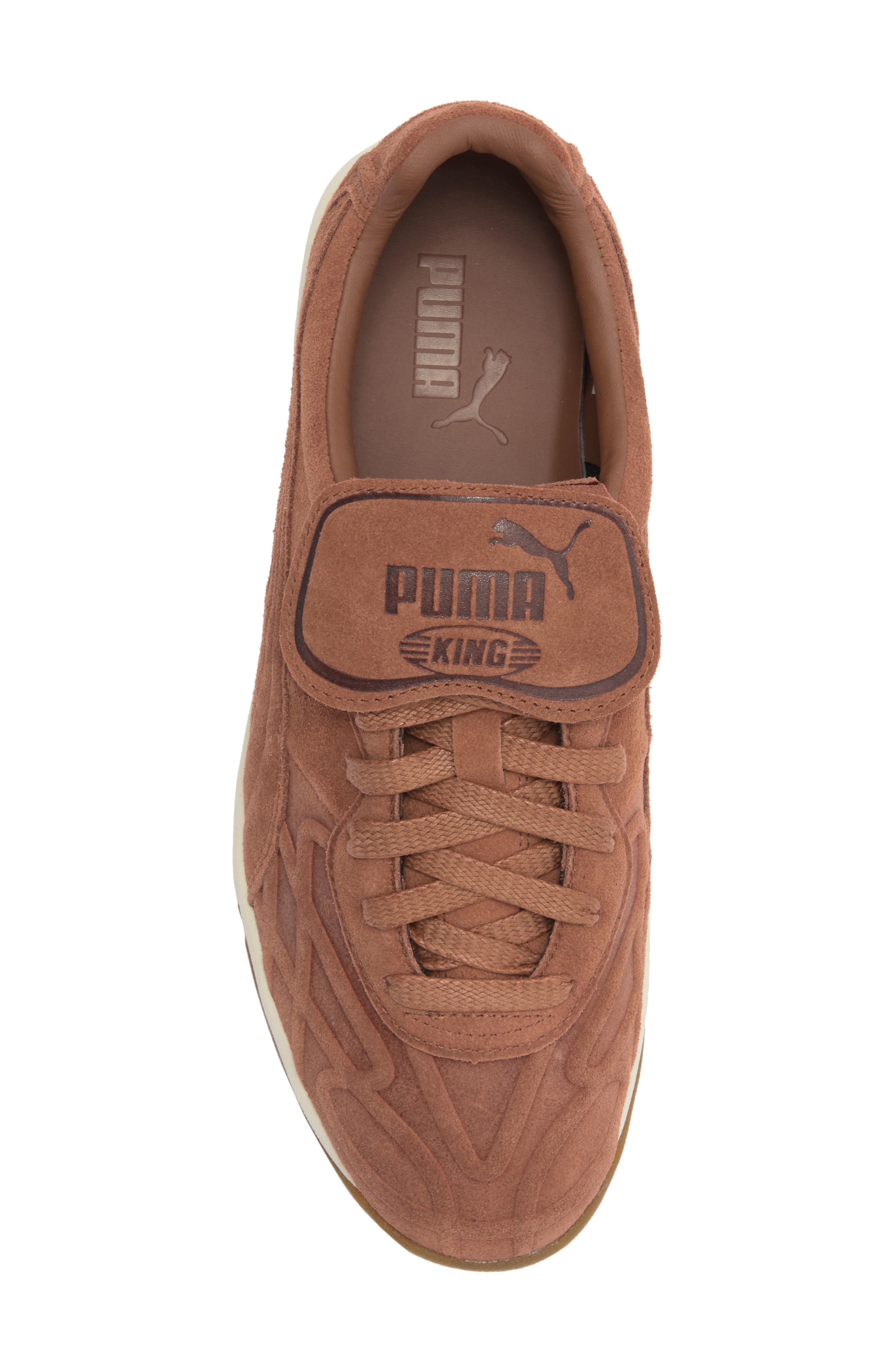 PUMA King Indoor Clean Soccer Sneaker, Alternate, color, Brown Mushroom