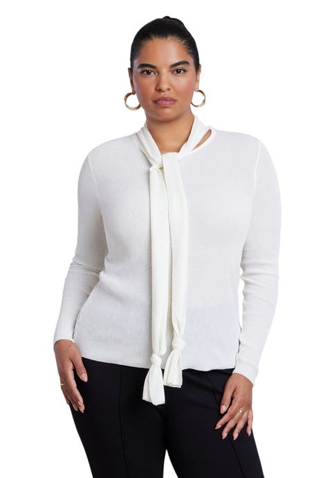 Fitted Sweater With Neck Tie (plus)