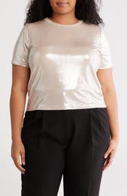 Renee C Metallic Crewneck T-Shirt