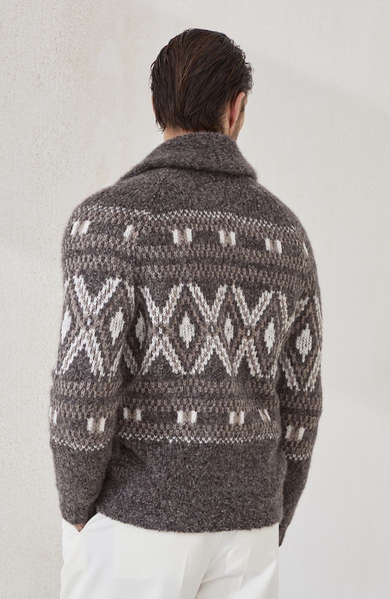 Brunello Cucinelli Cardigan with metal buttons, Alternate, color, Brown