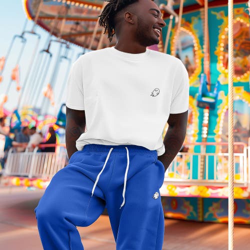Dalix Mens Ghost Fleece Jogger Sweatpants In Royal Blue