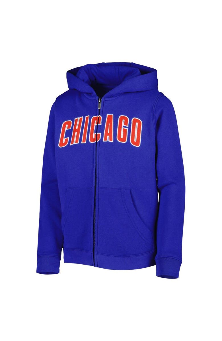 Outerstuff Youth Royal Chicago Cubs Wordmark Full-Zip Fleece Hoodie, Alternate, color, Royal