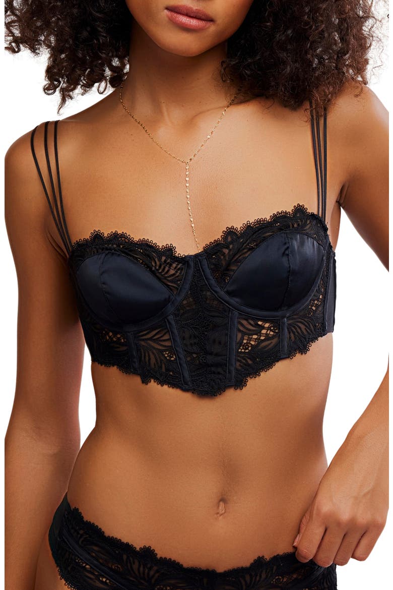 Intimately FP Out & About Longline Underwire Bra, Main, color, BLACK