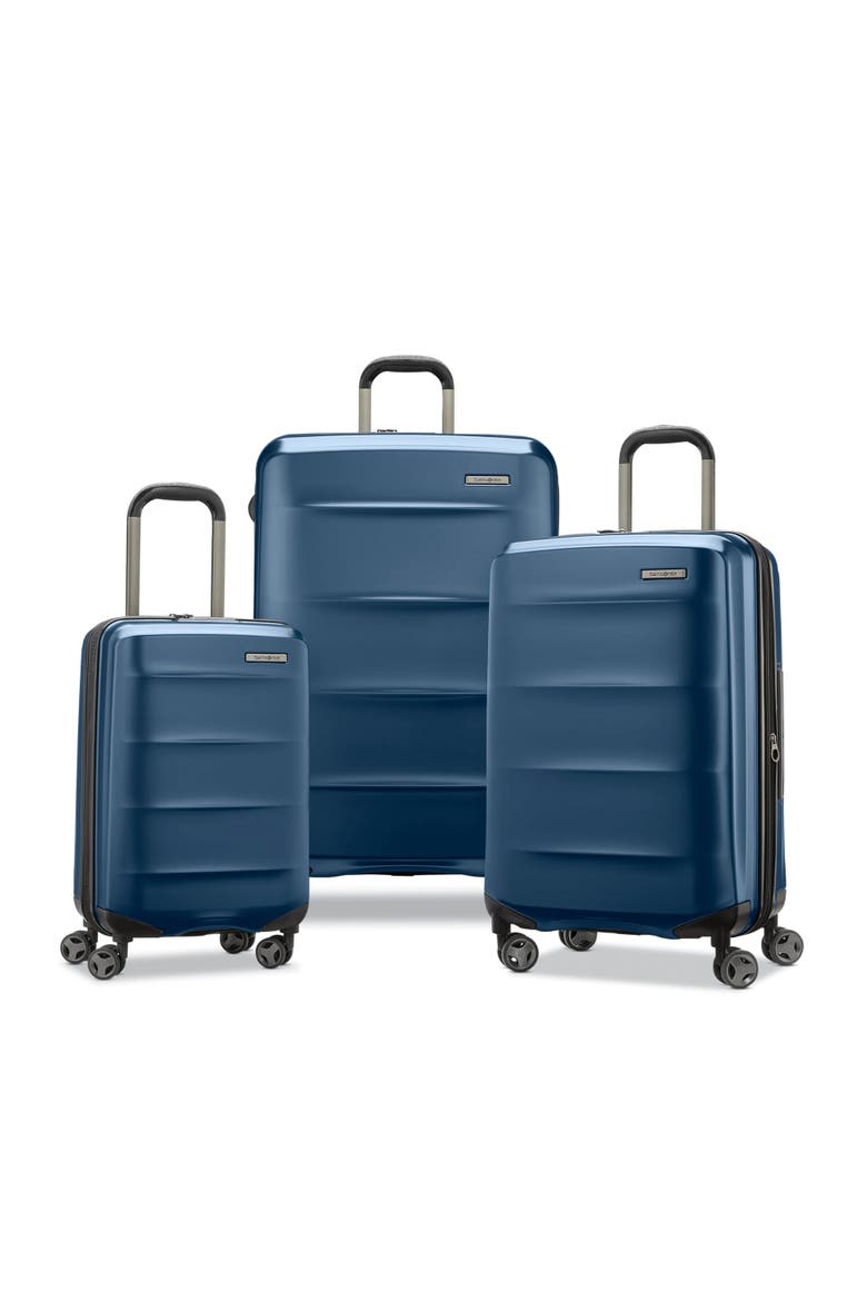 Octiv 3 Piece Set (20"/24"/28") Hardside Spinner, Main, color, Blue Denim