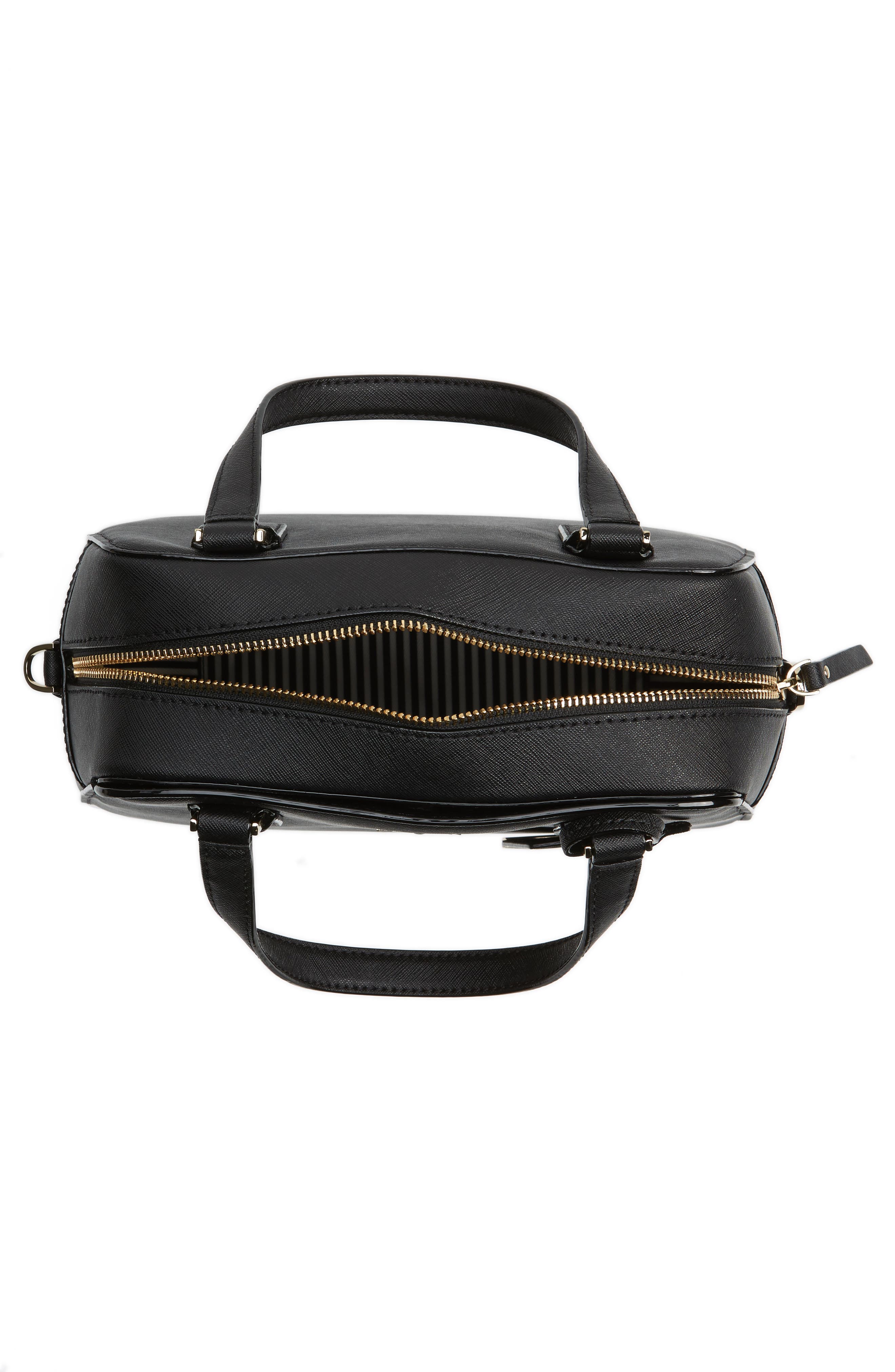 cameron street - little babe leather satchel, Alternate, color, BLACK