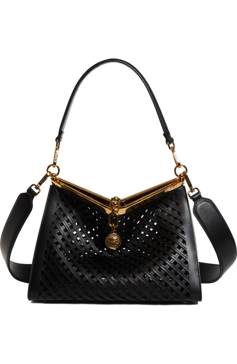 Etro Medium Vela Leather Frame Bag, Main, color, N0000 Black