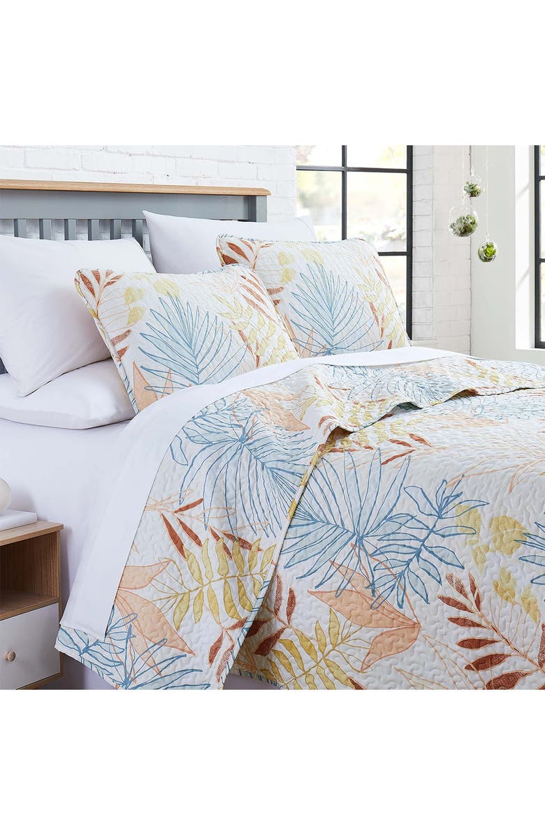 SOUTHSHORE FINE LINENS Tropic Leaf Quilt Set, Main, color, Tropic Leaf