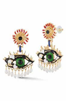 SPHERA MILANO Evil Eye Drop Earrings
