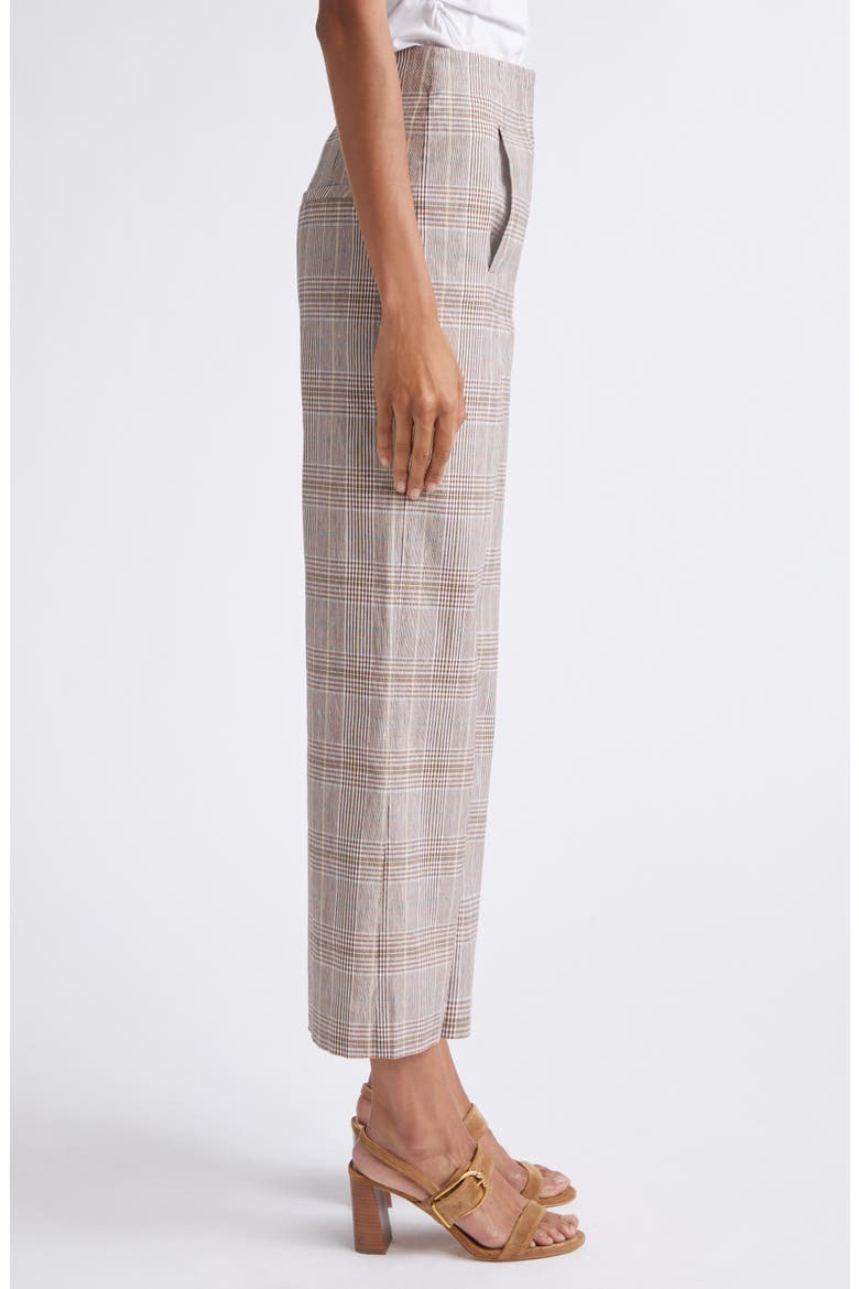 Dova High Waist Glen Check Ankle Pants, Alternate, color, RAISIN MULTI