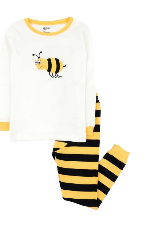 Two-Piece Printed Cotton Pajamas, Stripes, Animals & Characters (Baby)