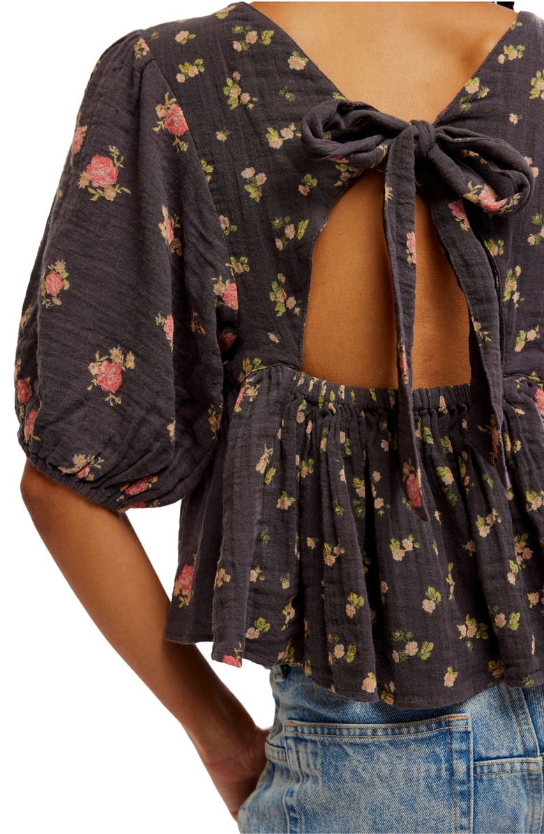 Free People Chloe Mixed Print Back Cutout Top, Alternate, color,