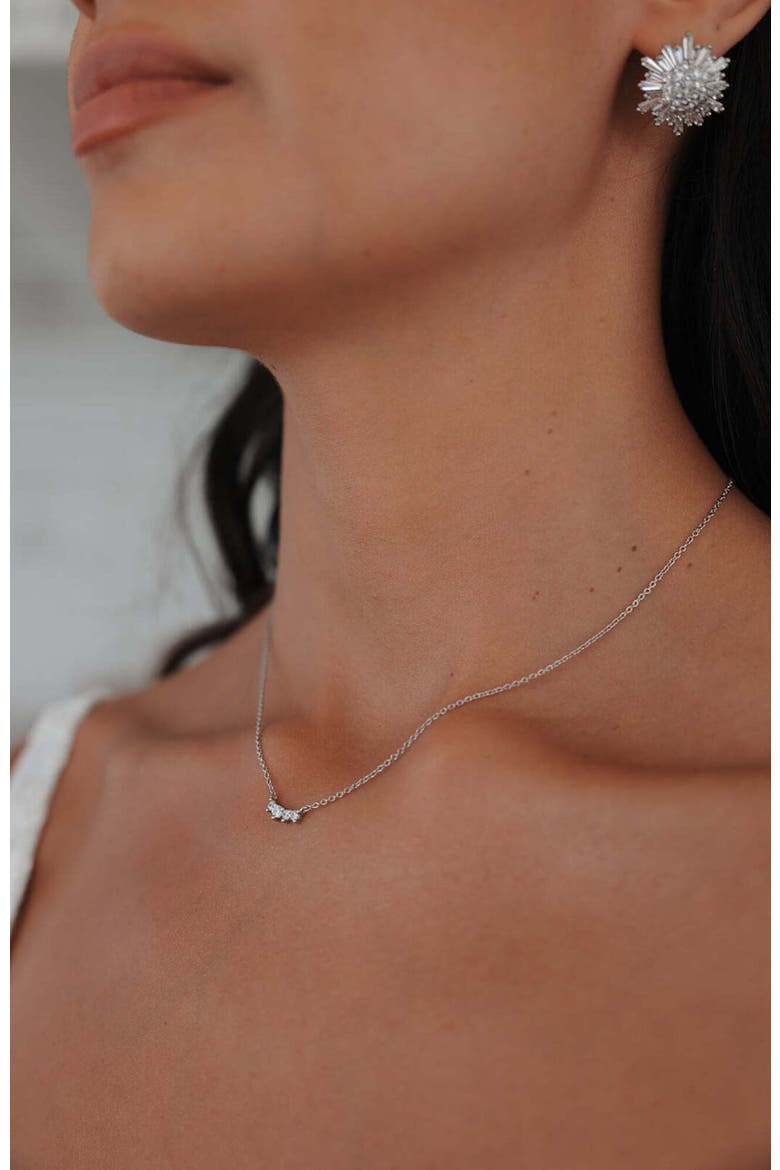Annie Crystal Necklace, Alternate, color, Silver