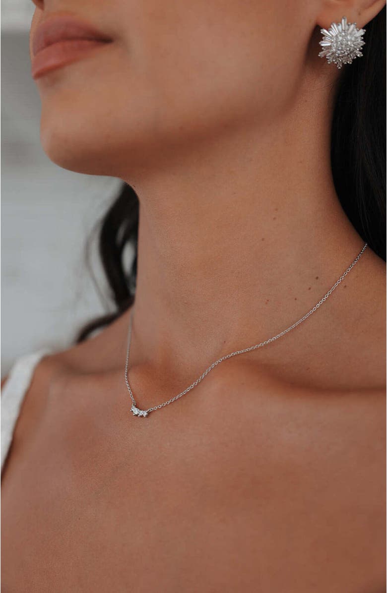 Untamed Petals Annie Crystal Necklace, Alternate, color, Silver