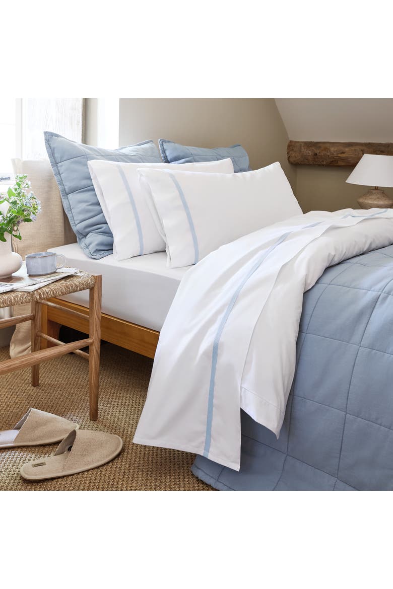 Beaumont Luxury Cotton Percale Sheet Set Bundles, Alternate, color, Pale Blue