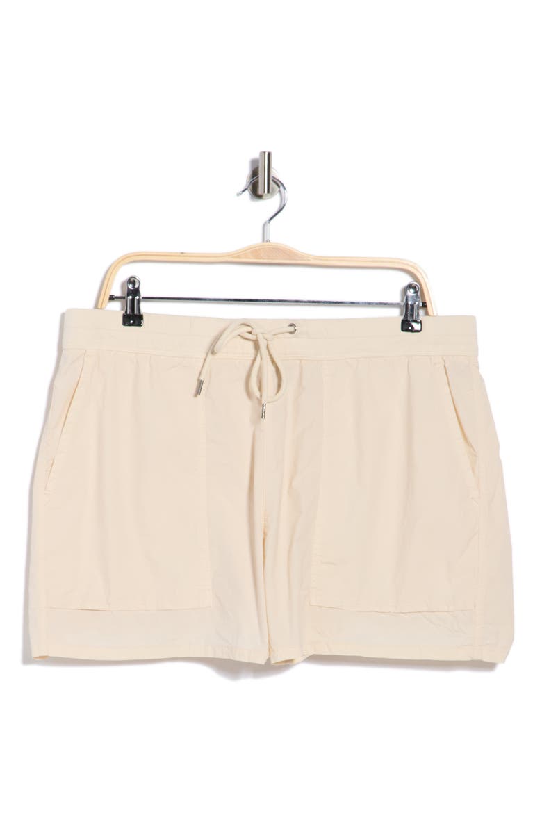 Stretch Cotton Poplin Drawstring Shorts, Alternate, color, ALABASTER