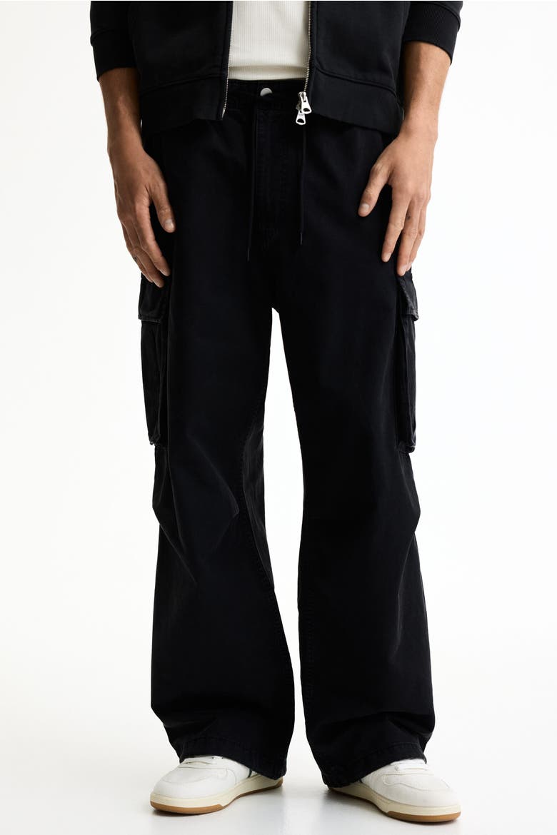 Loose-fit Cargo Pants, Alternate, color, Black