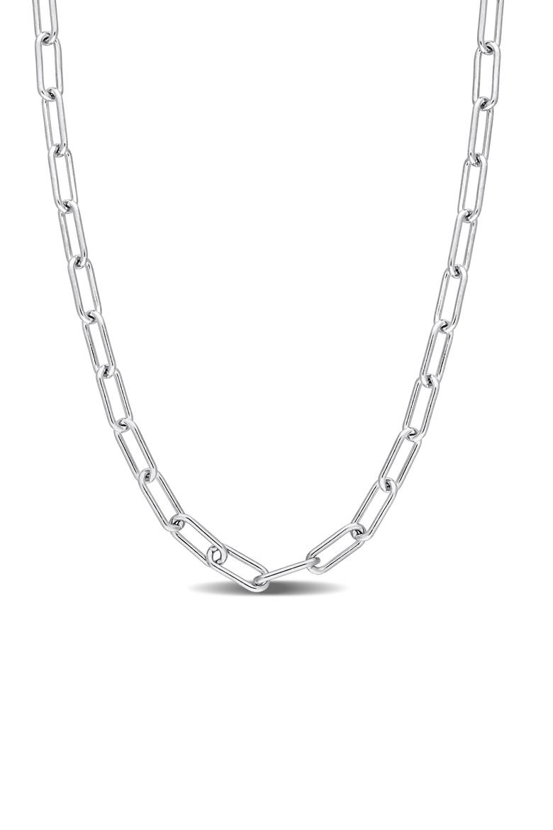 Paperclip Chain Necklace, Main, color, SILVER
