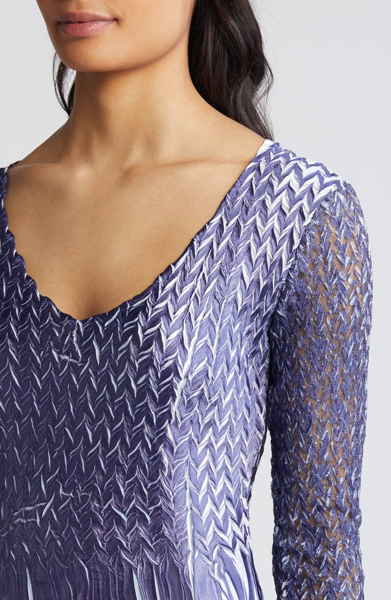 Komarov Floral Print Charmeuse & Lace Cocktail Midi Dress, Alternate, color,