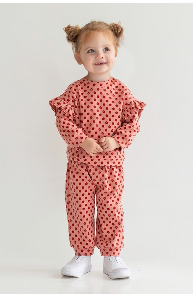 Mabel + Honey Red Velvet Two Piece Set, Alternate, color, Pink