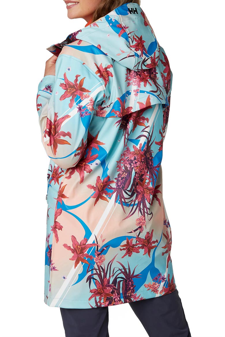 Moss Waterproof Raincoat, Alternate, color, NAITO FLOWER