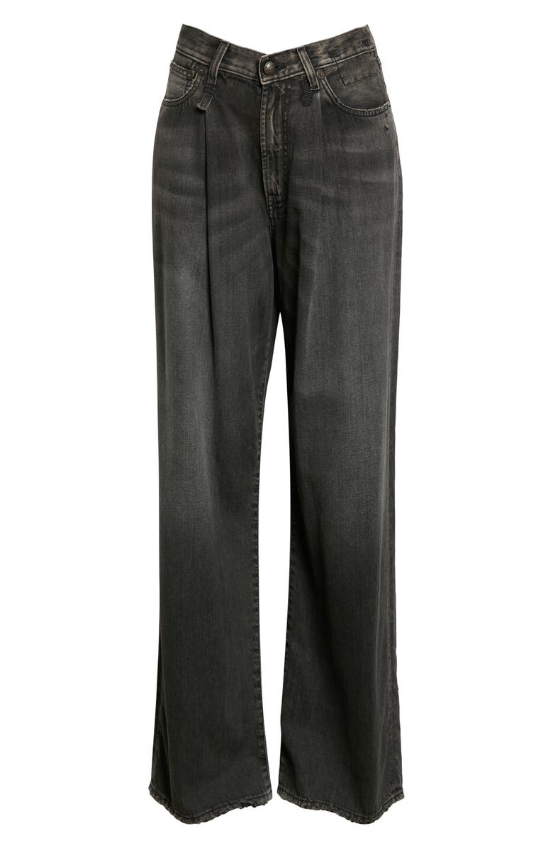 R13 Damon Pleated High Waist Wide Leg Jeans, Alternate, color,