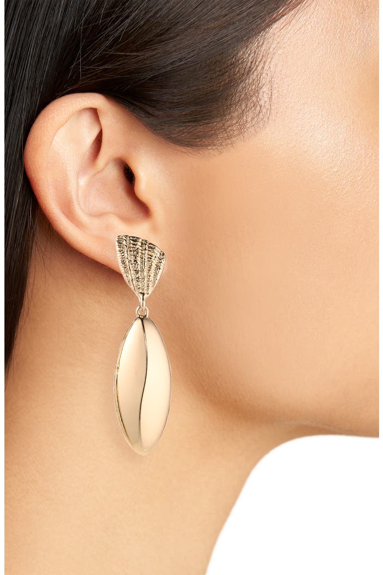 Sculptural Drop Earrings, Alternate, color, GOLD
