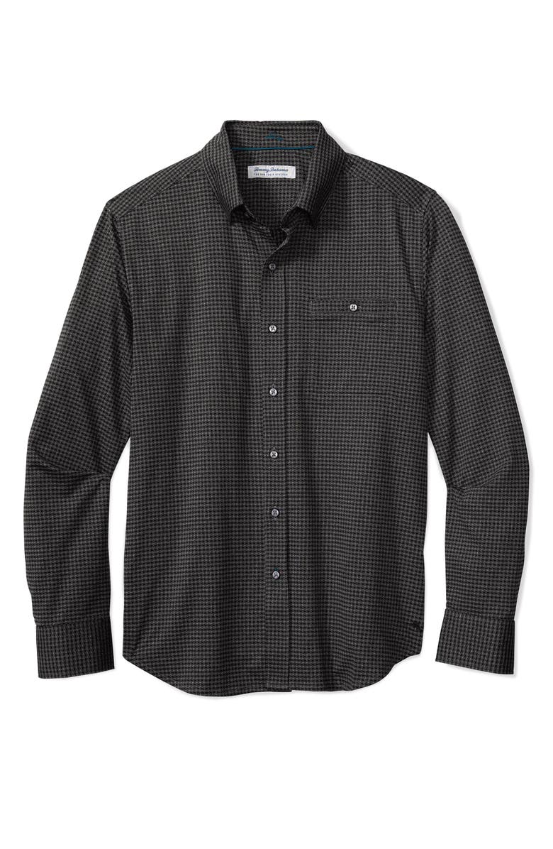 Tommy Bahama San Sebastian Microcheck IslandZone<sup>®</sup> Button-Up Shirt, Main, color, Black