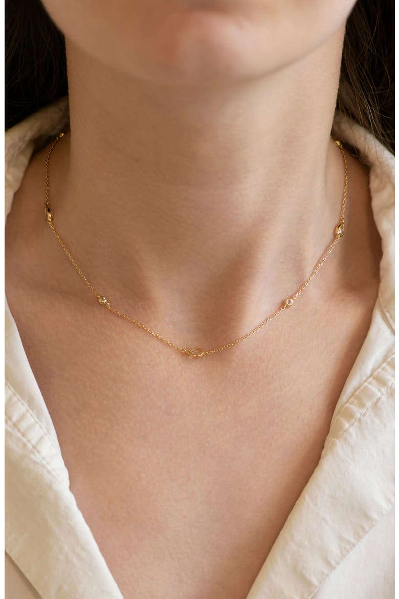 Classique Alice Necklace, Alternate, color, 14K YELLOW GOLD/ CLEAR TOPAZ