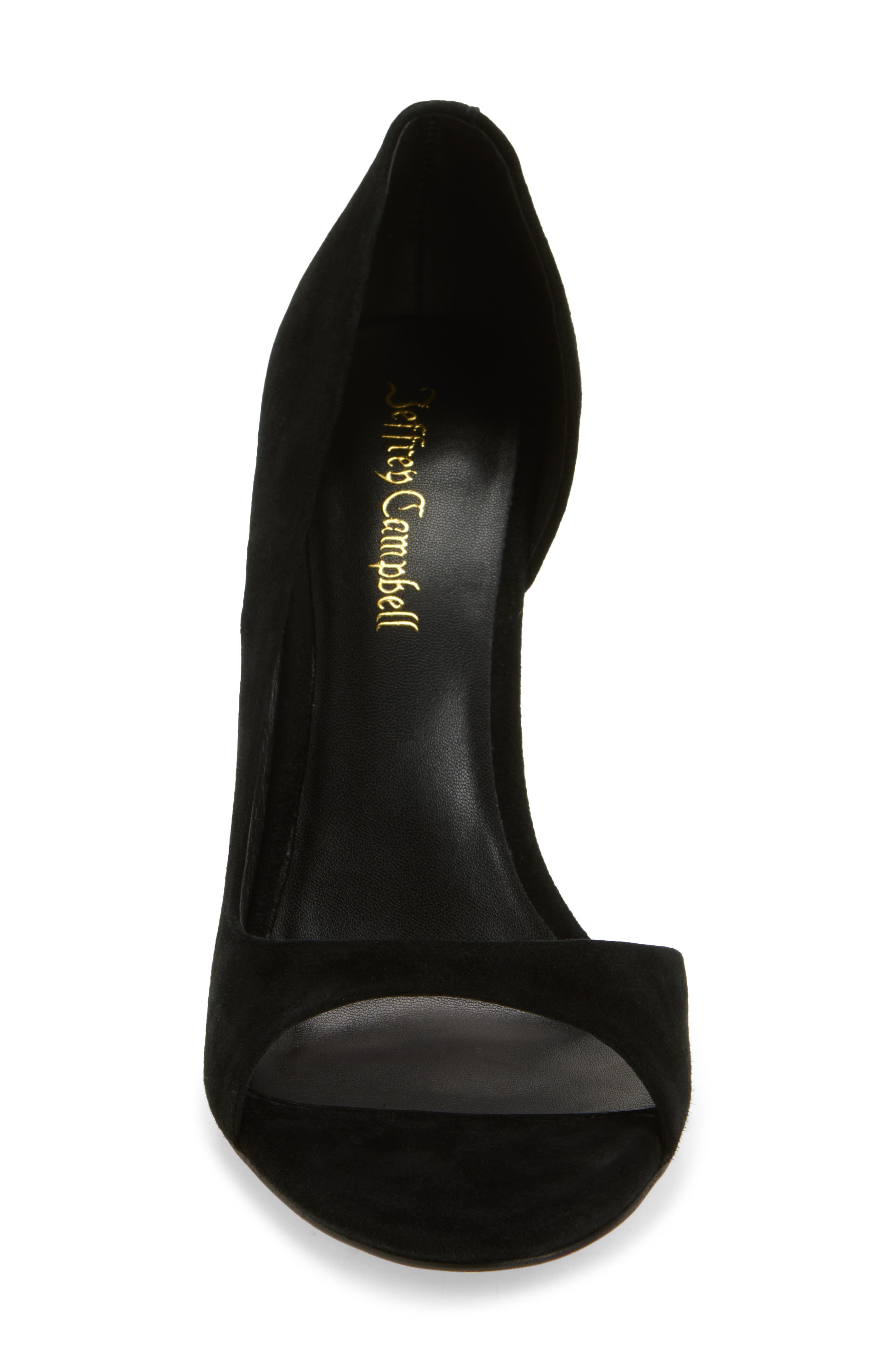 Jeffrey Campbell Alluria Crystal Heel Sandal, Alternate, color, Black Suede Combo