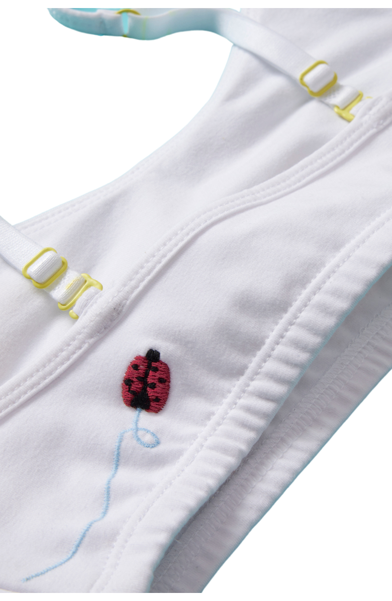 Yellowberry Sunshine Embroidered Cotton Bra, Alternate, color, White Marshmallow