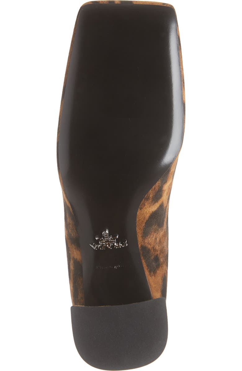 Prada Square Toe Block Heel Leopard Print Pump, Alternate, color,