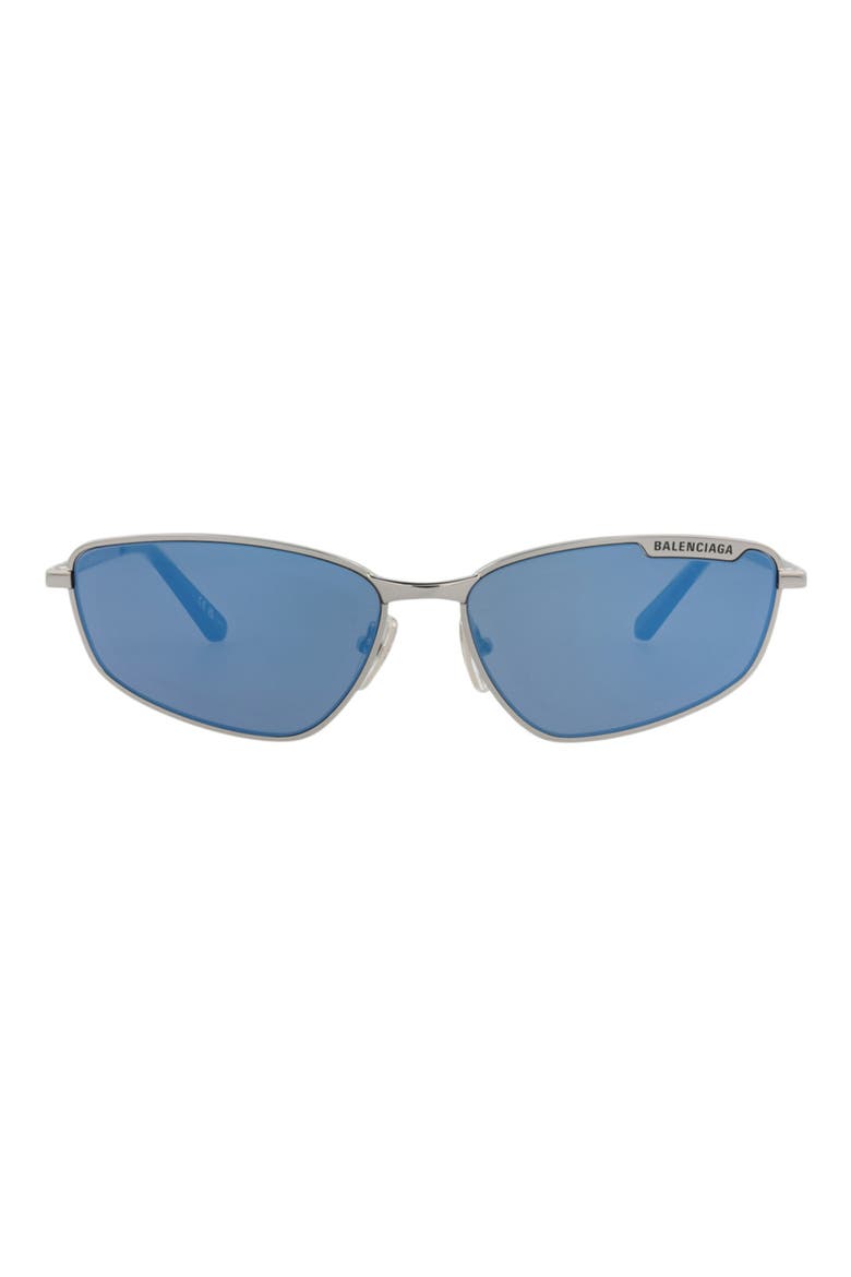 60mm Square Sunglasses, Main, color, RUTHENIUM RUTHENIUM BLUE