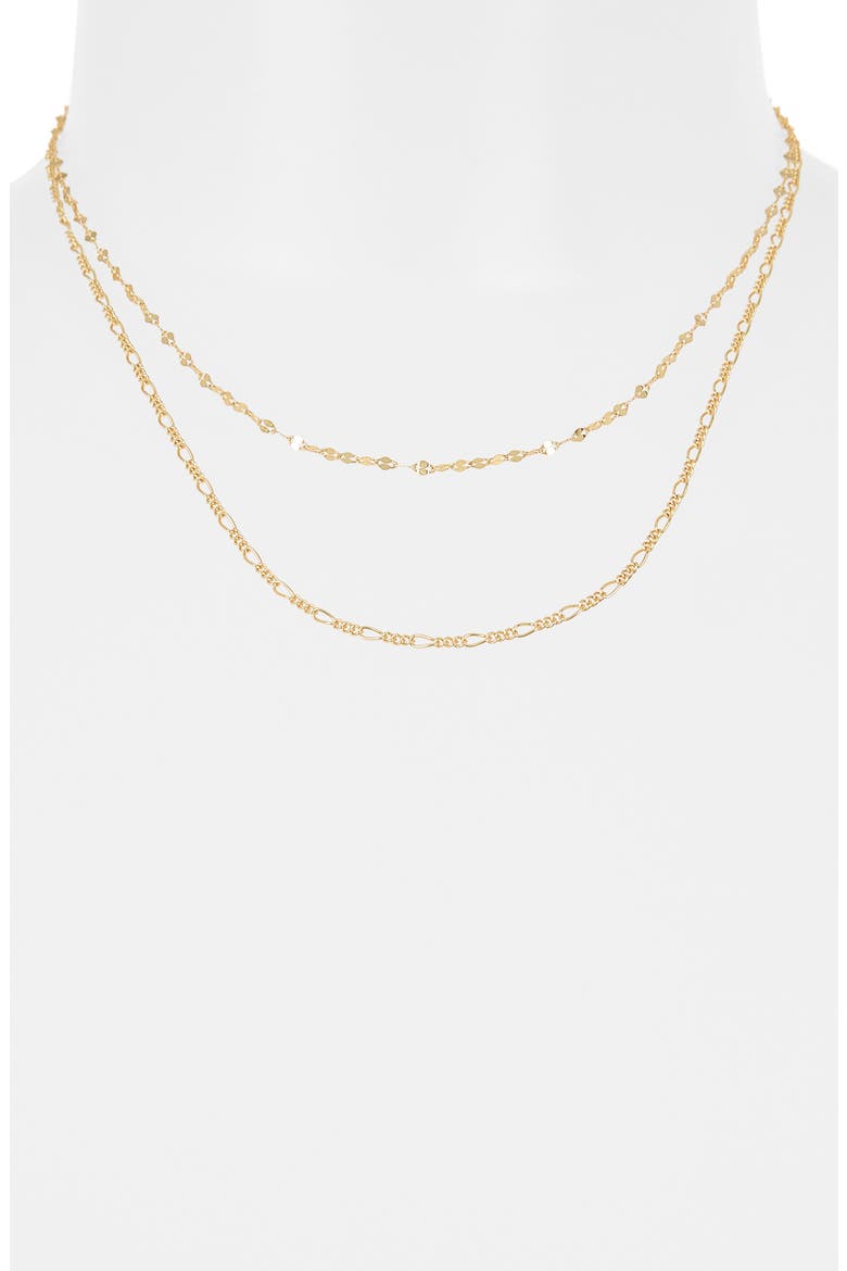 Double Layered Chain Necklace, Alternate, color, GOLD
