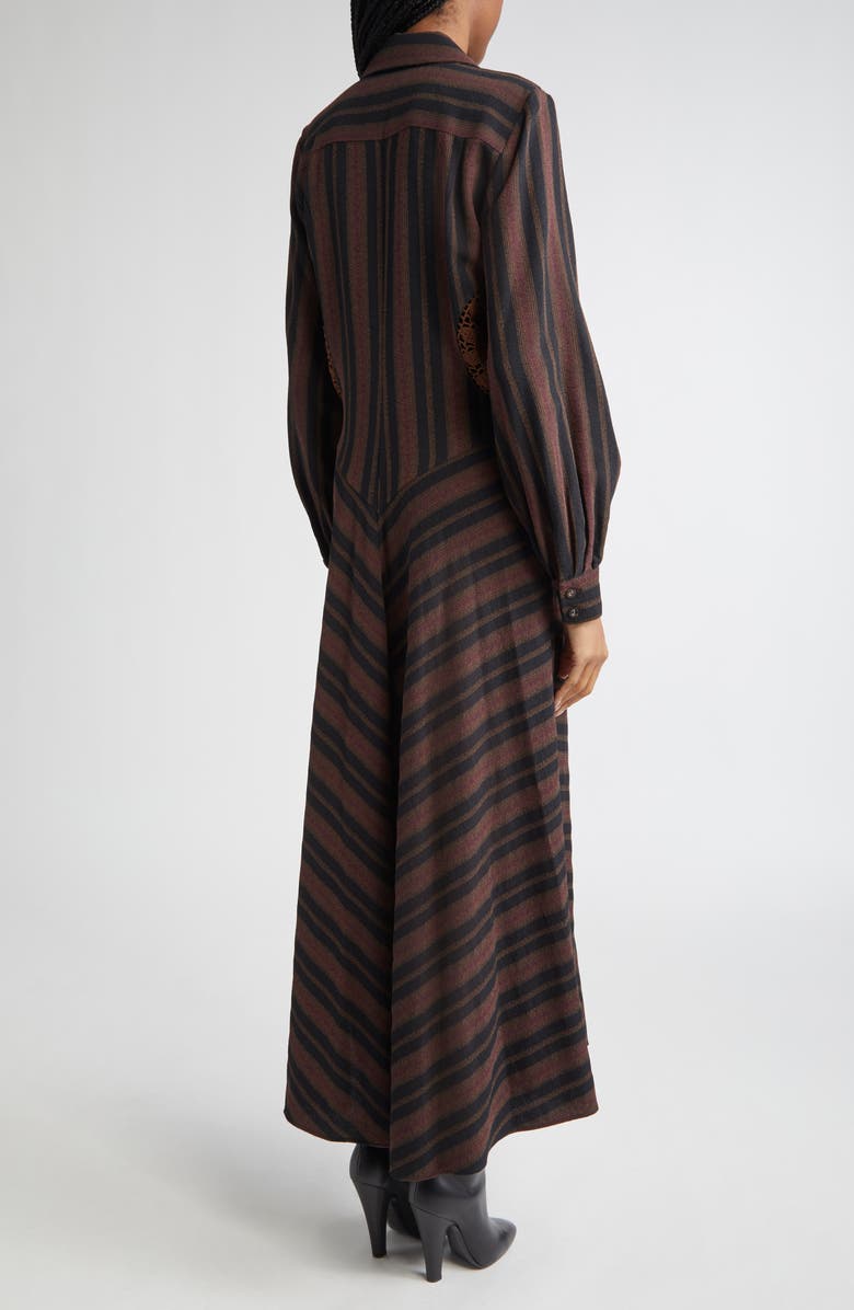 Diotima Lewis Stripe Long Sleeve Maxi Shirtdress, Alternate, color, Black Multi