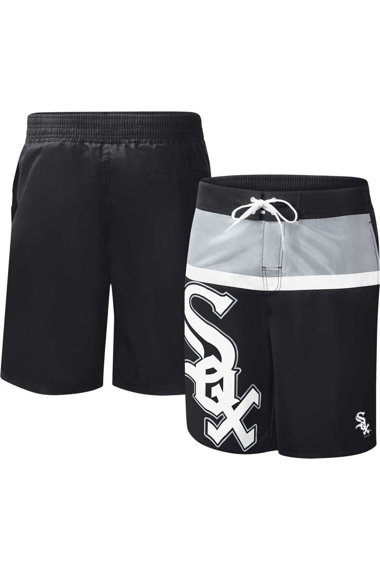 Men's G-III Sports by Carl Banks Black Chicago White Sox Sea Wind Swim Shorts, Main, color, Black
